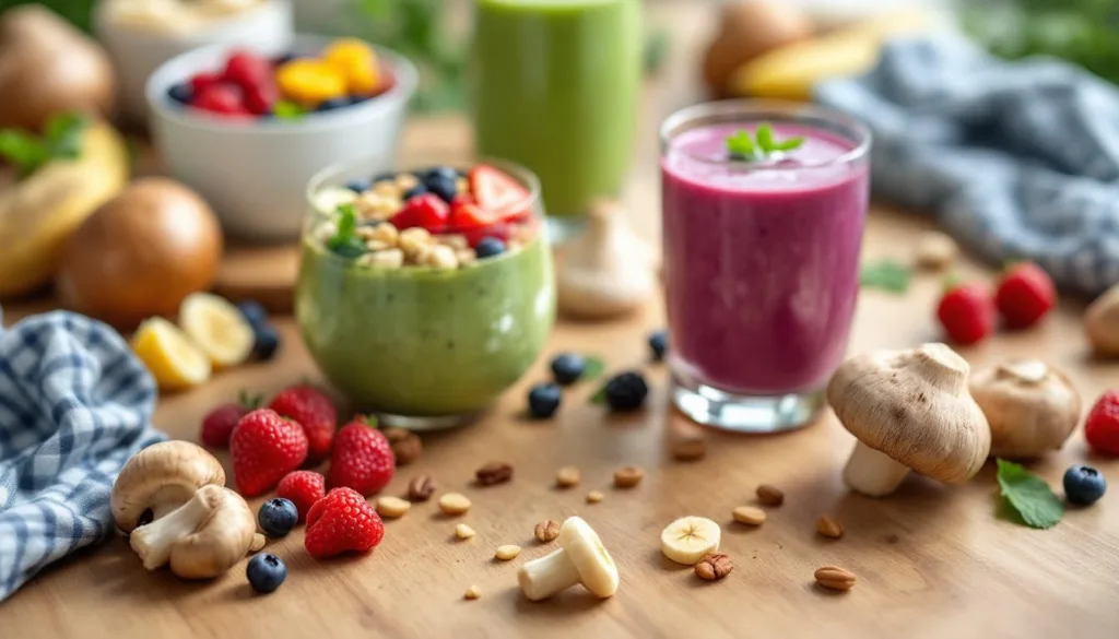 entdecke acht einfache und leckere wege, wie du funktionale pilze in deine smoothies integrieren kannst, um gesundheit und geschmack zu verbessern.