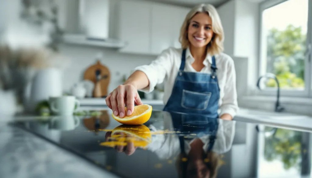 entdecken sie einen einfachen hausfrau-trick, der zeigt, wie sie fett in der küche mit zitrone mühelos entfernen können. effektiv und natürlich für strahlende sauberkeit.