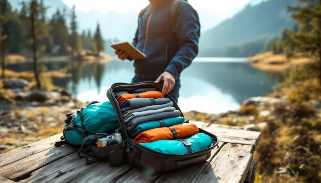 ein reisender erklärt, wie umkehr-packlisten dabei helfen, wichtige dinge beim kofferpacken nicht zu vergessen, für eine stressfreie und gut organisierte reise.