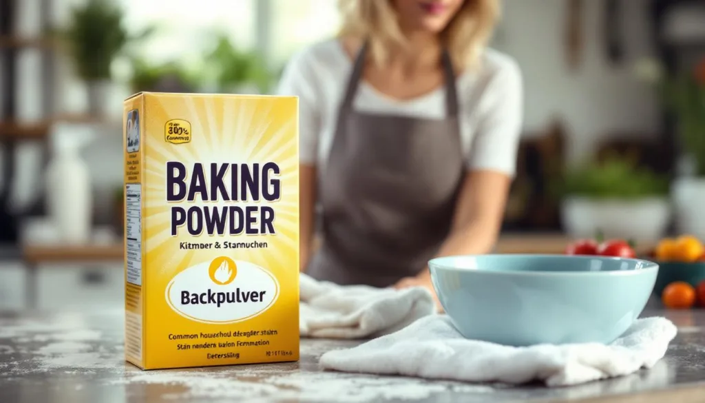 eine erfahrene hausfrau erklärt, wie backpulver schnell und effektiv fettflecken entfernt – einfache tipps für saubere kleidung.