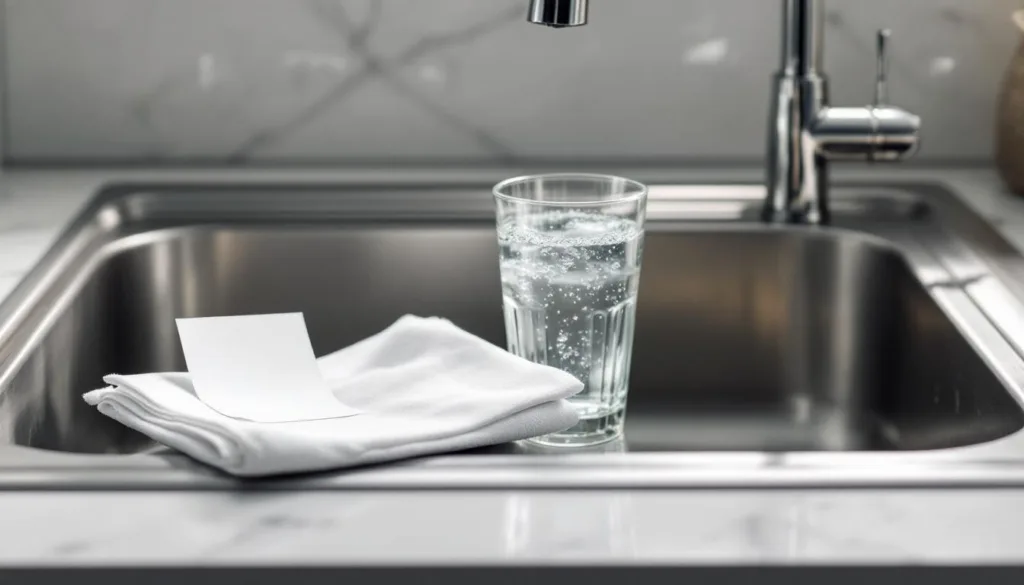 entdecken sie einen einfachen trick mit einem glas wasser und papier, der ihre spüle effektiv schützt und sauber hält.