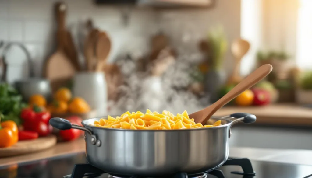 entdecken sie den einfachen trick mit einem holzlöffel, um beim nudeln kochen überkochen zu verhindern – kein deckel nötig und stressfreies kochen garantiert!